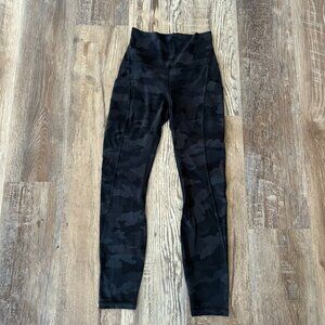 lululemon align camo leggings size 4 25" length with pockets